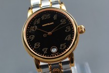 Montre Homme MONTBLANC Meisterstuck 7042 Date Quartz Cadran Noir 35 mm Swiss ...