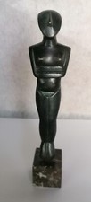 STATUE IDOLE CYCLADIQUE IDOLE FEMININE DES CYCLADES EN BRONZE SOCLE MARBRE