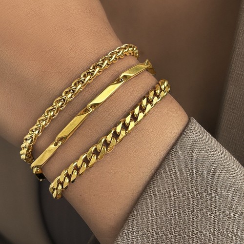 Bracelet chaîne maillon acier