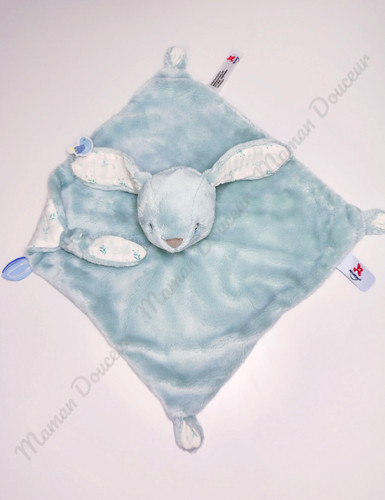 Doudou plat lange lapin - lapin, blanc
