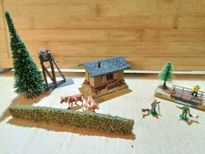 MAQUETTE HO. DECOR DIORAMA. CABANE CHALET SCENE MONTAGNE