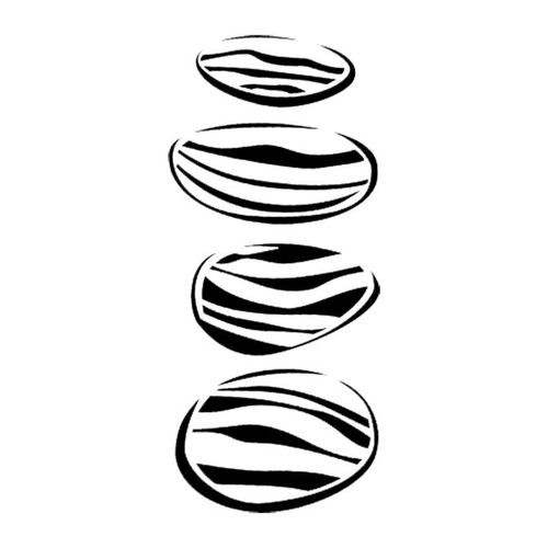 Pochoir motif galet pierre - pierre,