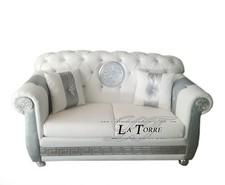 Canapé 2 Places Réseau Et Matelas Chesterfield Moderne Dea Medusa Simili Cuir Ou