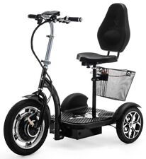 Scooter électrique 3 roues Mobylette Trike avec panier Noir VELECO ZT16