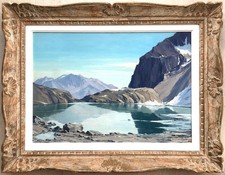 tableau peintre le lac de l' Eychauda par Charles Henri Contencin