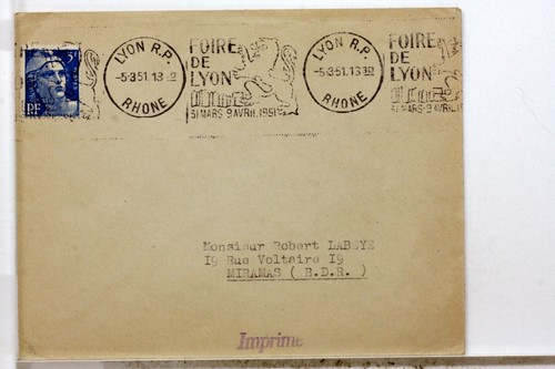 Lyon 1950 enveloppe flamme - 1950,