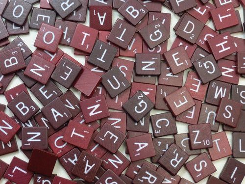 Wood authentic scrabble tiles - wood,