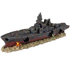 Bateau épave 48.5 x 10 x h 19cm,  Décoration aquarium
