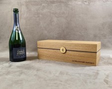 Wooden case champagne bottles Charles Heidsieck Made in France 1980s