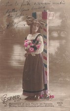 CP PATRIOTIQUE ESPOIR ALSACIENNE FLEURS POTEAU FRONTIERE - 12322