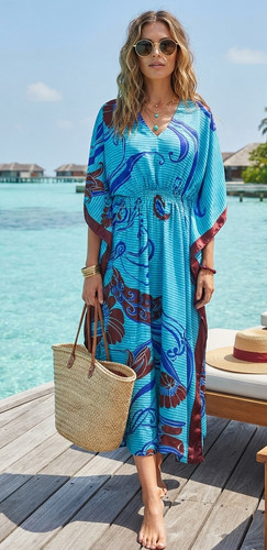Recycled silk sari maxi kaftan - sari,
