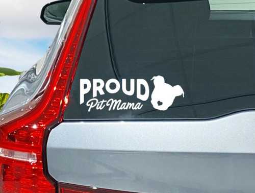 Pit bull dog mom - mom, vinyl