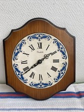 Ancienne Horloge Murale Vedette Bois Metal Deco Retro