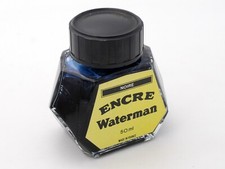 ANCIEN FLACON BOUTEILLE D'ENCRE WATERMAN ENCRE NOIRE