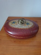 Ancienne bouillotte en métal décorée et peinte à la main début XXe 10x28x20 cm