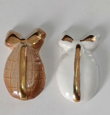 Fèves CLAMECY  deux OEUFS DE PAQUES  CHOCOLAT  céramique ancienne peint main