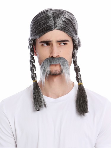 Perruque barbe homme gris - perruque, &