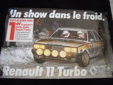 AFFICHE POSTER RENAULT 11 TURBO- R11 TURBO RALLYE MONTE CARLO  OREILLE-OREILLE