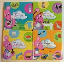 4 livres Ma 1re IMAGERIE Moustilou la souris Play Bac Bébé animaux plage 