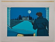 Chateau et pleine lune vers