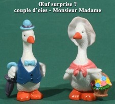 Œuf surprise ?, couple d’oies, Monsieur Madame en plastique de 4,5 cm