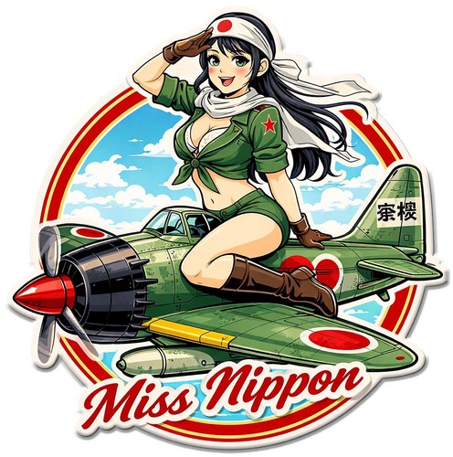 Sticker pinup japon miss - pinup,