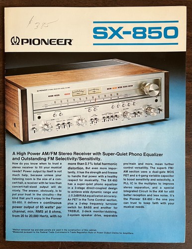 Vintage pioneer 850 stereo - pioneer, sx-850