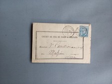 Enveloppe courrier - CHEMIN DE FER - Paris à Orléans - 1886