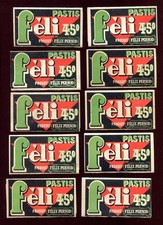 lot de 10 paquets de papiers a cigarettes Felix Pernod - pastis - alcool