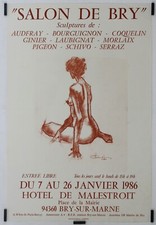 Laubignat Salon de Bry 1986 Affiche Originale Exposition Sculpture Val-de-Marne