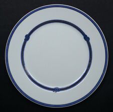 RARE sublime GRAND PLAT ROND en PORCELAINE de CHRISTOFLE modèle RUBANEA BLEU OR