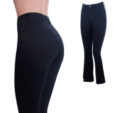 Pantalon Femme Jean Taille Haute Push Up Franges Slim Fit Stretch