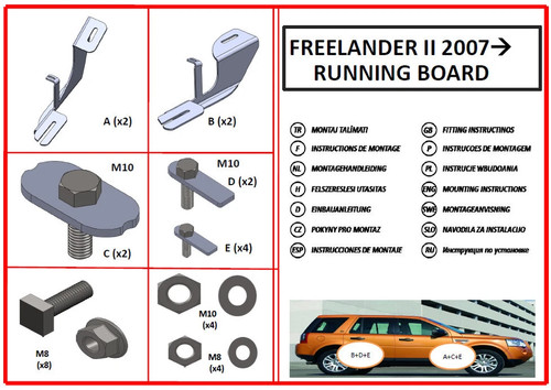 Kit fixations marche pieds - fixations, de