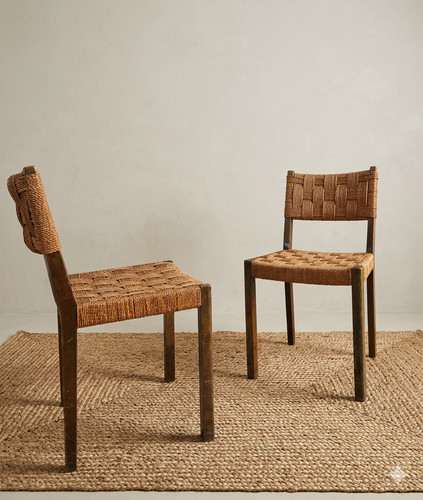 Paire chaises vintage corde