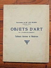 Ancien Catalogue Vente aux enchères Mme Léo Delibes Objet d'art Ameublement 1919