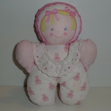 Doudou Poupée Corolle - Collection 1994 - Rose blanc
