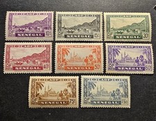 TIMBRE FRANCE COLONIE SÉNÉGAL N°118/119/122/123/125/127/131/161 NEUF ** MNH 1938