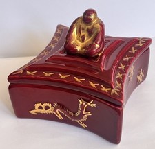 BOITE FAIENCE ROUGE BORDEAUX &