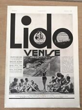 Publicité 1930 Hôtel Lido (Venise), 1930 Swimmers / Stetson chapeaux hats 2869