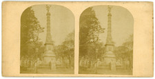 Stereo, France, Paris, Colonne fontaine de la place du Châtelet, circa 1870 Vint