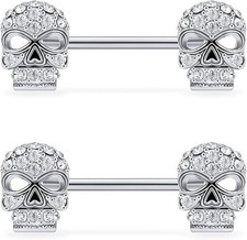 Anneaux De Mamelon En Or Blanc