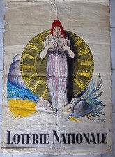 Ancienne affiche litho loterie - affiche,