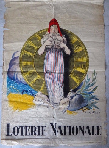 Ancienne affiche litho - , loterie