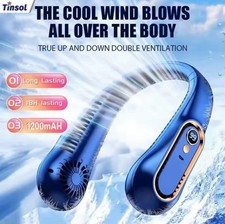 Ventilateur tour de cou 5 vitesses Nouveau modèle 2025 USB Bleu ou Vert