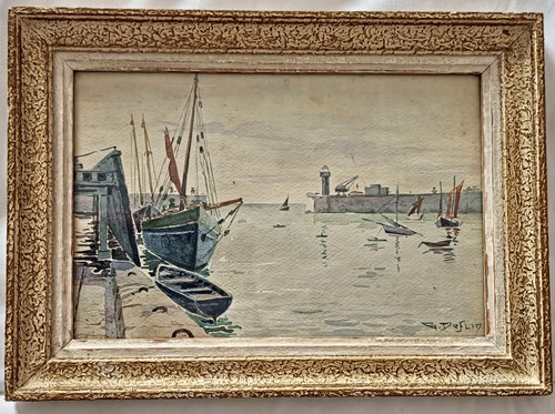 Aquarelle ancienne marine - aquarelle, ancienne,