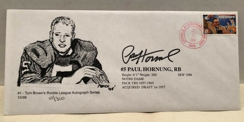 Paul hornung autographed stamp - paul,