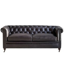 Canapé chesterfield cuir noir