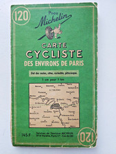 Carte Cycliste des Environs de Paris 1 cm pour 1 km 1956 MICHELIN n° 120