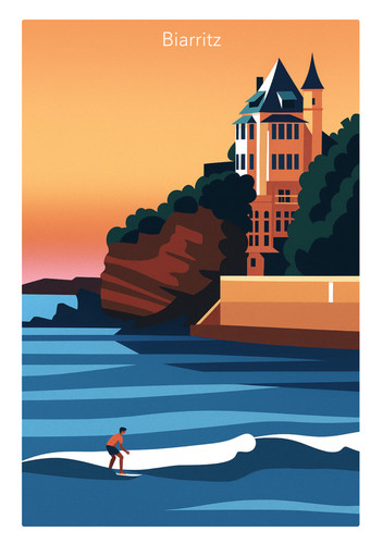Affiche poster biarritz - ,