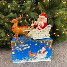 Père Noël Avec Renne Musique Mouvement Décoration Fête De Noël Sus